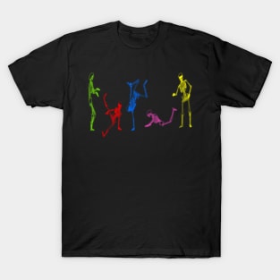 Breakdancing Skeletons Neon T-Shirt